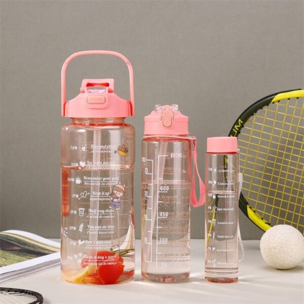 3in1 Motivational Water Bottle with Straw - Image 4
